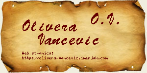 Olivera Vančević vizit kartica